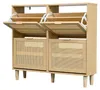 Szafka na buty – 100 x 25 x 90 cm, rattan/dąb – 4 wysuwane Podgląd zdjęcia produktu 11