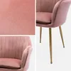 sweeek - 2er Set Samt Sessel mit Metallbeinen - Altrosa Produktbild-Vorschau 3