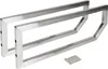 Two metal console brackets and four screws on a white background. Produktbild-Vorschau