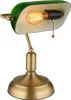 Tischleuchte, Bankerlampe, Zugkette, altmessing, grün, H 36 Produktbild-Vorschau 2