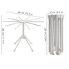 A white pasta drying rack is shown with dimensions indicated. Produktbild-Vorschau