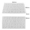 Two silicone molds for casting letters and symbols, with dimensions indicated. Produktbild-Vorschau