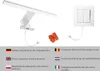 Diagram showing how to connect a light fixture to a wall switch with various language instructions. Náhled obrázku produktu
