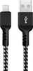 A black and white braided USB-C to Lightning cable is shown against a white background. Anteprima dell’immagine prodotto