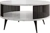 A modern coffee table with a marble top and a slatted metal base. Náhled obrázku produktu
