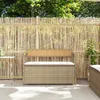 vidaXL Gartenbank mit Stauraum und Kissen Beige Poly Rattan Produktbild-Vorschau 3