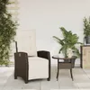 vidaXL Gartensessel mit Fußteil Verstellbar Braun Poly Produktbild-Vorschau 3