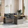 The Living Store 5-tlg. Garten-Sofagarnitur mit Kissen Grau Produktbild-Vorschau 2