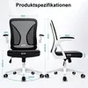 Bürostuhl ergonomisch mit Mesh-Rückenlehne, 90° klappbare Produktbild-Vorschau 9