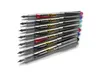 A stack of Pilot V-Pen fountain pens with visible ink cartridges in various colors. Produktbild-Vorschau