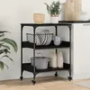 vidaXL Kuchyňský vozík černý dubový vzhled 60 x 41 x 80,5 Náhled obrázku produktu 2