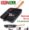 Ø26cm Gusseisen Grillpfanne Holzgriff Pressdeckel Produktbild-Vorschau 3