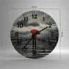 Wanduhr - Rund - Glasuhr - Meer Brücke Sturm - 30x30cm - Produktbild-Vorschau 3