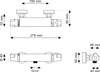 Technical drawing with dimensions of a shower valve. Produktbild-Vorschau