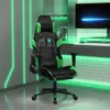 vidaXL Gaming-Stuhl mit Massage & Fußstütze Schwarz & Grün Produktbild-Vorschau 2