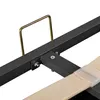 A close-up view of a metal bed frame with wooden slats. Podgląd zdjęcia produktu