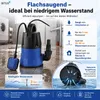 Bituxx Flachsaug Tauchpumpe 400 Watt Blau MS-17241 Produktbild-Vorschau 3
