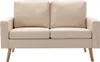 vidaXL 2-Sitzer-Sofa Creme Stoff Produktbild-Vorschau 3