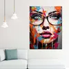 Frauengesicht mit Brille Leinwandbild Wandbild Kunstdruck Produktbild-Vorschau 2