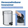 WENKO Tret Müll Eimer 3 L LEMAN Edelstahl Abfall Kosmetik Produktbild-Vorschau 4
