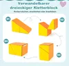 Four numbered diagrams showing the transformation of foam blocks into different shapes. Produktbild-Vorschau