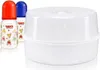 A white microwave sterilizer with two baby bottles in front of it. Anteprima dell’immagine prodotto