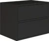 A black nightstand with two drawers is shown against a white background. Anteprima dell’immagine prodotto