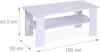 Mesa de centro Relaxdays con estante inferior, color blanco Vista previa de la imagen del producto 4