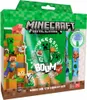 A Minecraft-themed stationery set packaging with characters and game elements. Voir les images du produit