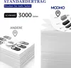 Marketing image showing stacks of paper and graphics related to printing. Produktbild-Vorschau
