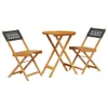 3-tlg. Bistro-Set Schwarz Poly Rattan und Massivholz Produktbild-Vorschau 1