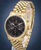 A close-up studio shot of a gold Maserati watch with a black dial. Produktbild-Vorschau