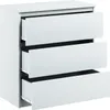A white dresser with three drawers, two of which are partially open. Produktbild-Vorschau