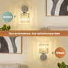 ZMH Wandleuchte Kristall Wandlampe Innen Wandbeleuchtung Produktbild-Vorschau 4