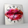 Wanduhr - Quadrat - Glasuhr - Rote Lippen glänzend Lippe Produktbild-Vorschau 4