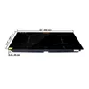 A black electric induction cooktop with dimensions indicated by lines and text. Voir les images du produit