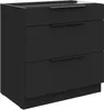 Küchen Unterschrank 80 cm SIENA Schwarz Vollauszug Produktbild-Vorschau 1