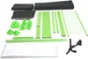 An assortment of parts for a grow tent, including fabric panels, poles, and connectors, laid out on a white background. Náhled obrázku produktu