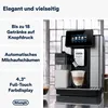 A coffee machine with text overlays describing its features. Produktbild-Vorschau
