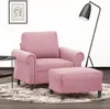 Rosa Sessel mit 60 cm breitem Samtbezug und Hocker, Produktbild-Vorschau 1