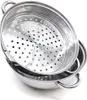 A stainless steel steamer pot with a perforated insert. Podgląd zdjęcia produktu