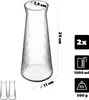 KADAX 2 x Glaskaraffe 1L, Wasserkaraffe aus robustem Glas, Produktbild-Vorschau 2