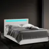 Doppelbett mit Lattenrost Led-Kopfende Schubladen Metall Produktbild-Vorschau 2