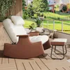 ProximaX Schaukelstuhl mit Hocker, Beige Cordstoff, Produktbild-Vorschau 5
