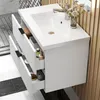 AICA Waschbeckenunterschrank Weiß Matt 80cm Mineralguss Produktbild-Vorschau 2