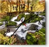 Wanduhr - Quadrat - Glasuhr - Sonne Berg Bach Park - Produktbild-Vorschau 1