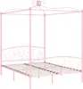 vidaXL Himmelbett-Gestell Rosa Metall 160 x 200 cm Produktbild-Vorschau 1