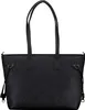 A black tote bag with embossed patterns is shown against a white background. Produktbild-Vorschau