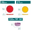 Diagrams showing dimensions and capacities of tableware items. Produktbild-Vorschau