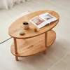 Beistelltisch Oval Eiche 2 Ablagen 70x44 cm Sofatisch Produktbild-Vorschau 4
